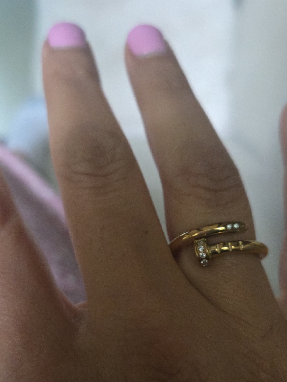 Cartier Gold Double-Row Pavé Ring with Clear Stones
